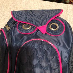 Navy and Red Owl Back Pack